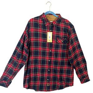 NEW Legendary Whitetails Red & Green Plaid Flannel Shirt Size L